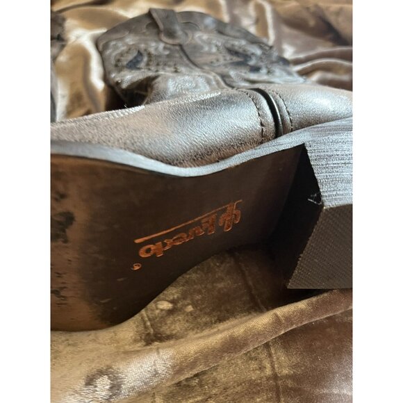 Laredo Women's Lucretia Studded Snake Inlay Western Boot - Snip Toe - 52133BRN - Picture 11 of 16